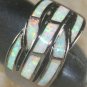 BLACK SILVER Elegant White Fire Opal Big Ring Size 10, WR40401