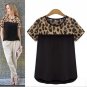 Sexy Black Wavy Edge Tank Top leopard print Flopper Tee Shirt