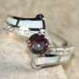 SILVER Elegant White Fire Opal & Rainbow Topaz Ring Size 9 WR40904