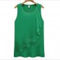 Green Lady's Chaotic Chiffon Top Semi Sheer Wavy Edge Flowy Rippled Edge Shirt