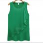 Green Lady's Chaotic Chiffon Top Semi Sheer Wavy Edge Flowy Rippled Edge Shirt