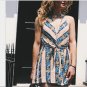 Jupmerskirt Sleeveless Floral Sling Split Skirt Culottes Printed Halter Dress