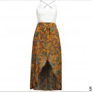 EthnicStyle Golden Printed Chiffon Skirt Maxi Dress Evening Party Beach Sundress EthnicStyle Golden Printed Chiffon Skirt Maxi Dress Evening Party Beach Sundress
