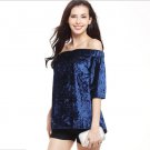 Women's Satin Boho Blue ROMPERS Party Dresses Sundress Off-the-shoulder Top Women's Satin Boho Blue ROMPERS Party Dresses Sundress Off-the-shoulder Top