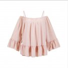 Chiffon Pink Wavy Edge Tank Top Semi Sheer Loose Flowy Flopper Shirt