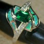 SILVER Elegant Green Fire Opal & Green Peridot Size 9 Ring Woman Gift WR40603