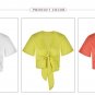 Chiffon Yellow Bow Tank Top Batwing Sleeve T-shirt