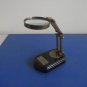 BRASS ANTIQUE STYLE ADJUSTABLE DESKTOP MAGNIFIER BRASS AND WOOD MAGNIFYING GLASS