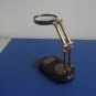 BRASS ANTIQUE STYLE ADJUSTABLE DESKTOP MAGNIFIER BRASS AND WOOD MAGNIFYING GLASS