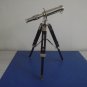 Nickel Finish Brass Table Top Telescope 9" Wood Tripod Table Decor