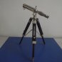 Nickel Finish Brass Table Top Telescope 9" Wood Tripod Table Decor