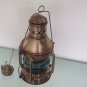 ANTIQUE FLOWER BLOSSOM GLASS OIL LAMP LANTERN BRISTOL BRASS FONT BURNER LANTERN REPLICA