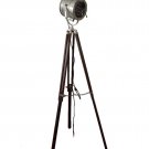 SPOTLIGHT WITH BROWN WOOD TRIPOD STAND