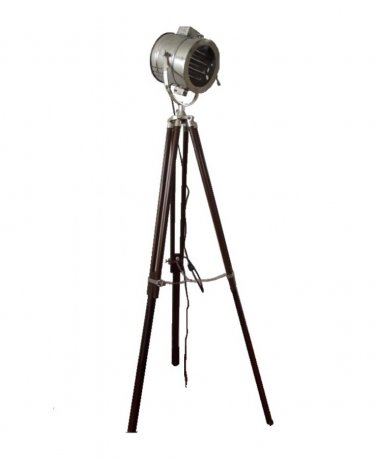 SPOTLIGHT WITH BROWN WOOD TRIPOD STAND