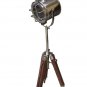 SEARCH LIGHT WITH  NATURAL WOOD TRIPOD STAND