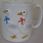JAPANESE OTAGIRI 3D DUCKS PINK & BLUE RIBBONS COFFEE MUG