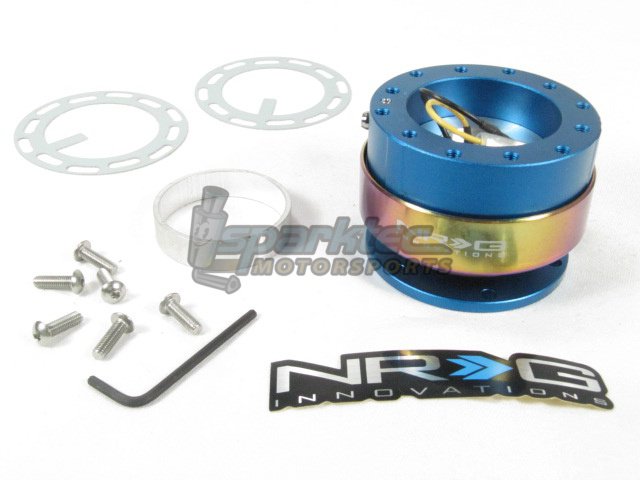 NRG Steering Wheel Quick Release Kit Gen 2.0 Blue Body W/ Neo Chrome ...