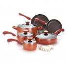 PAULA DEEN Signature Porcelain Nonstick 15-Piece Cookware Set Orange $99.95 SUPER DEAL!
