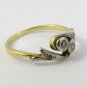 Vintage Art Deco Unusual Gold Twist Ring Set with 4 Diamonds  LAYBY AVAILABLE