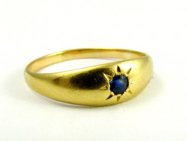 Antique Gold Ring with Single Set Central Sapphire  LAYBY AVAILABLE