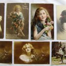 Collection 1900s Art Nouveau girls real photo postcards Glamour beauty LAYBY
