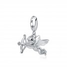 Romantic Cupid Charm 925 Silver Plated with Platinum for Bracelet Necklace B05042J