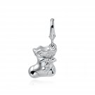 Christmas Sock Charm 925 Silver Plated with Platinum for Bracelet Necklace C04473J