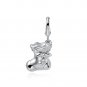 Christmas Sock Charm 925 Silver Plated with Platinum for Bracelet Necklace C04473J