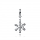 Snowflake Charm 925 Silver Plated with Platinum for Bracelet Necklace C04481J