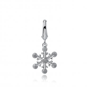 Snowflake Charm 925 Silver Plated with Platinum for Bracelet Necklace C04481J
