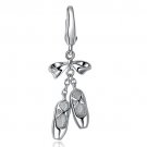 Ballet Shoes Charm 925 Silver Plated with Platinum for Bracelet Necklace C05635J