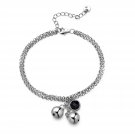 925 Sterling Silver Bracelet with Semi- Onyx A10293B