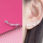 Playful Word Earring "Gorgeous" 925 Silver Single Stud Earring With Word, Women Girl Jewelry C06393L