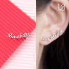 Playful Word Earring "Shopaholic" 925 Sterling Silver Single Stud Earring, Women Jewelry C06390L