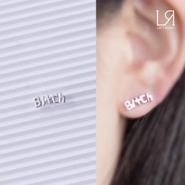 Bitch - 925 Sterling Silver English Word Single Stud Earring, Women Girl Teens Jewelry C06388L