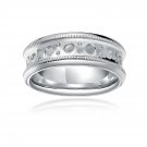 925 Sterling Silver Dots Crafting Unisex Fashion Ring / Pendant Band B05739R