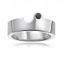 925 Sterling Silver Unique Crafting Black Diamond Unisex Fashion Ring Band / Pendant A10318R