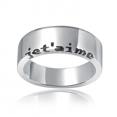 925 Sterling Silver Engraved French "I Love You" Fashion Ring Band / Pendant (Men) A10316R