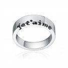925 Sterling Silver Engraved French "I Love You" Fashion Ring Band / Pendant (Women) A10315R