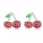 925 Silver CZ Cherry Fruit Stud Earrings, Women Girl Teens Fashion Jewelry C06001L(2)