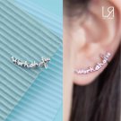 Workaholic - 925 Sterling Silver English Word Single Stud Earring, Women Girl Teens Jewelry C06392L