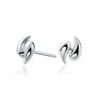 925 Silver Swirl Design Polish Finished Stud Earrings, Fashion Women Jewelry B06000E