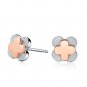 925 Silver Two Tone Clover Stud Earrings, Fashion Women Jewelry C06066E