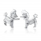 925 Silver Poodle Dog Stud Earrings, Fashion Women Jewelry C06075E