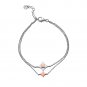 925 Sterling Silver Two Tone Kite Rhombus Shaped Bracelet (6.5"), Women Jewellery B06026B