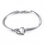 925 Sterling Silver Gothic Heart Bangle Bracelet (55mm), Women Jewellery B05051A
