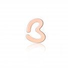 9K Rose Gold Alphabet Initial Letter "B" Single Stud Earring C06505L