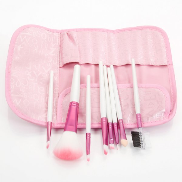 8pcs Professional Cosmetic Makeup Brush Set with Case Pink