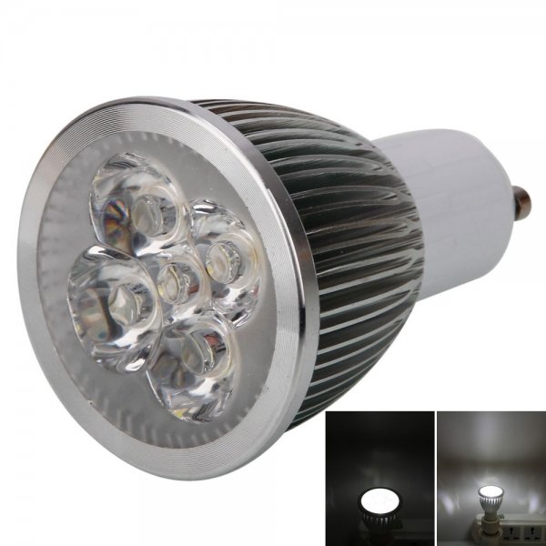 GU10 5W 5 LED 500LM 6000K White Light Spotlight Bulb (85-265V)