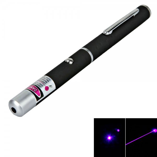 5mW 405nm Mid-open Violet Purple Blue Laser Pointer Pen (2*AAA)